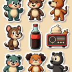 Cartoon Characters & Mascots - Sticker Sheet v3